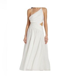 Zimmermann White One-Shoulder Cutout Maxi Dress